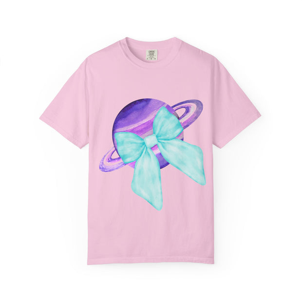 Purple Saturn Wrapped In Bow Unisex T-Shirt