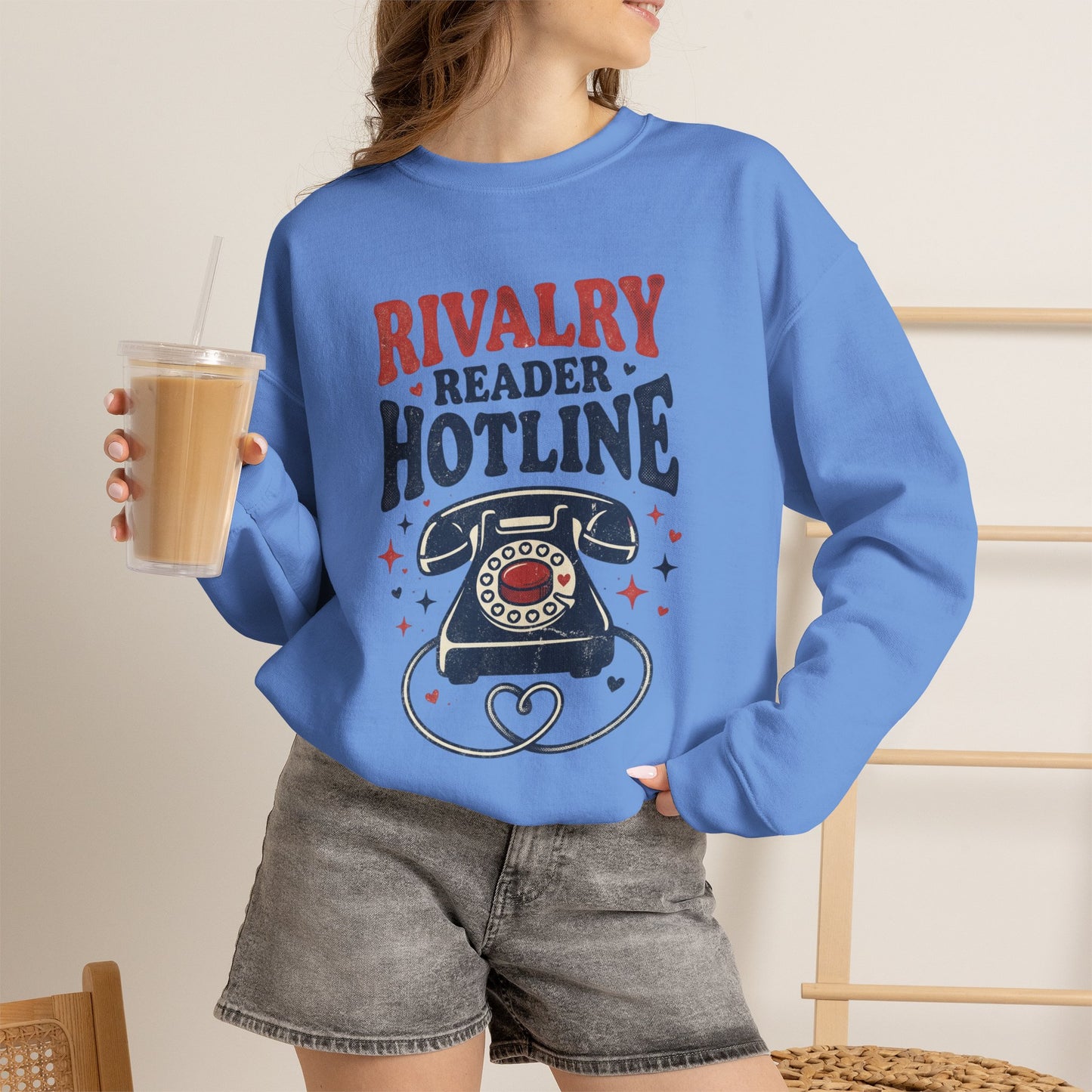 Rivalry Reader Hotline Sweatshirt, Hockey Romance Booktok Crewneck, Sports Romance Reader Pullover