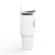 Purple Pumpkin Wrapped In A Bow Insulated Travel Mug, 40oz