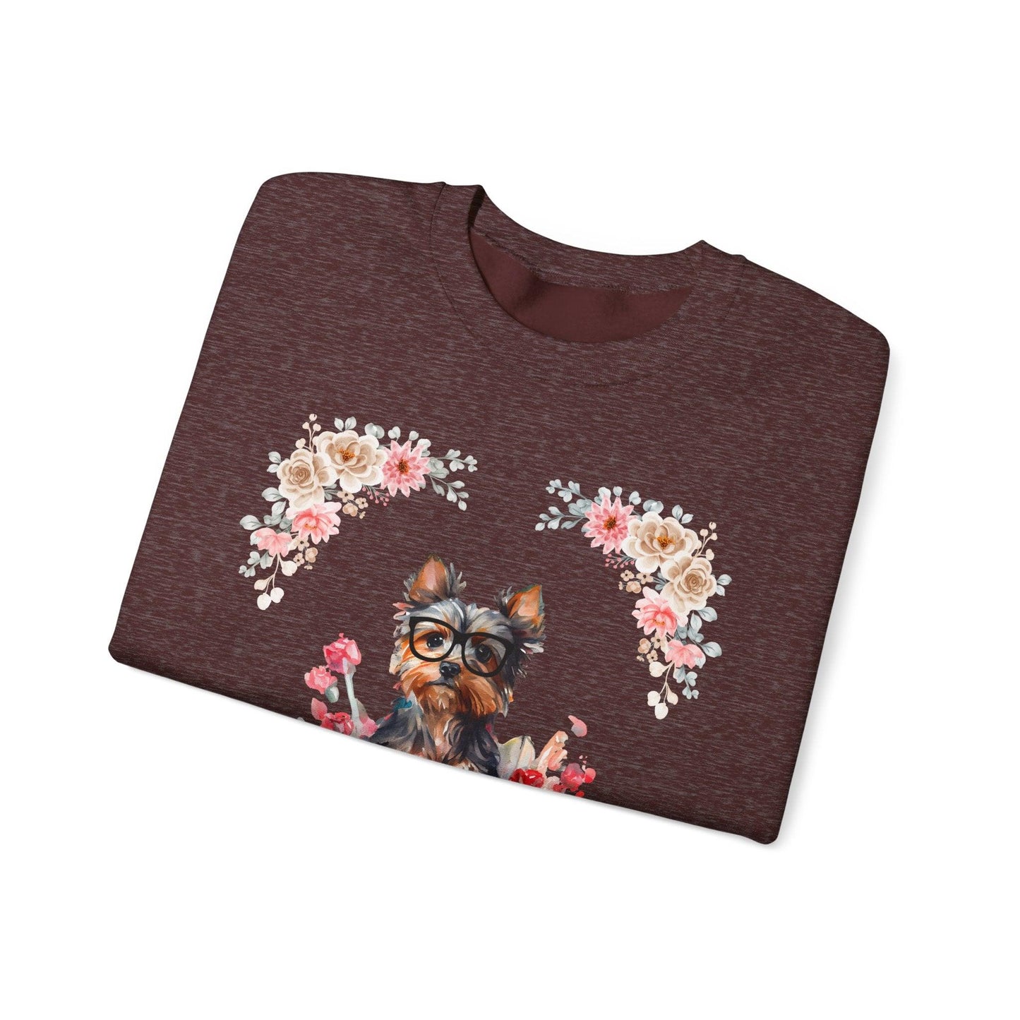 Geeky Goddess Yorkie Unisex Crewneck Sweatshirt