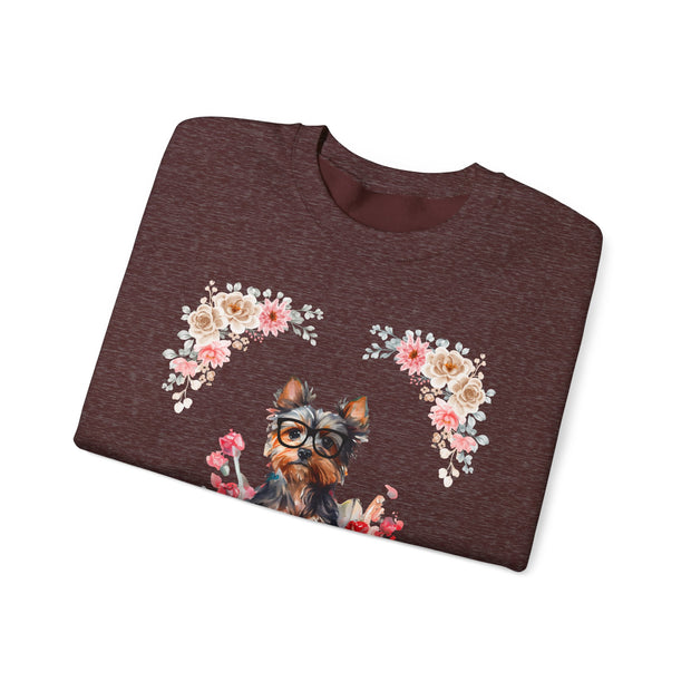 Geeky Goddess Yorkie Unisex Crewneck Sweatshirt