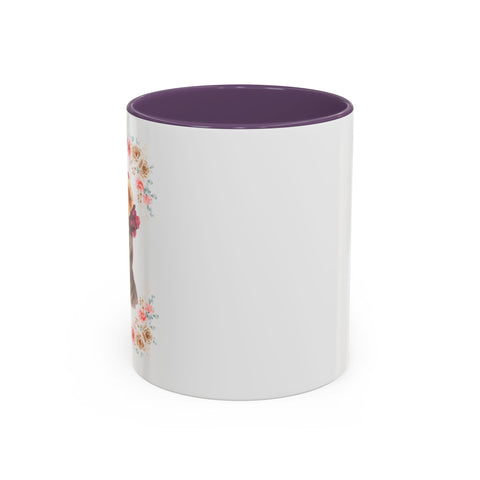 Geeky Goddess Dark Gray Cat Accent Coffee Mug