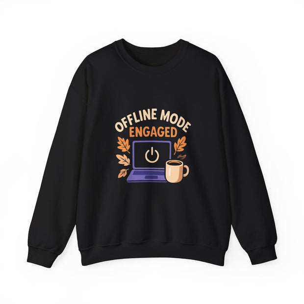 Cozy Offline Mode Sweatshirt, Relaxed Lounge Wear, Fall Fashion, Gift for Remote Workers, Engagement Celebration