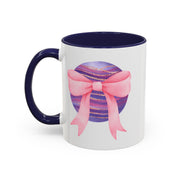 Pink/Purple Planet Wrapped In A Bow Accent Coffee Mug