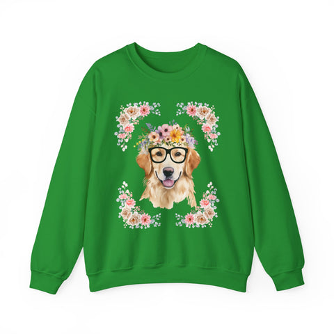 Geeky Goddess Golden Retriever Unisex Crewneck Sweatshirt