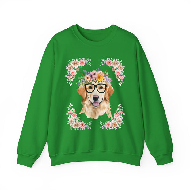 Geeky Goddess Golden Retriever Unisex Crewneck Sweatshirt