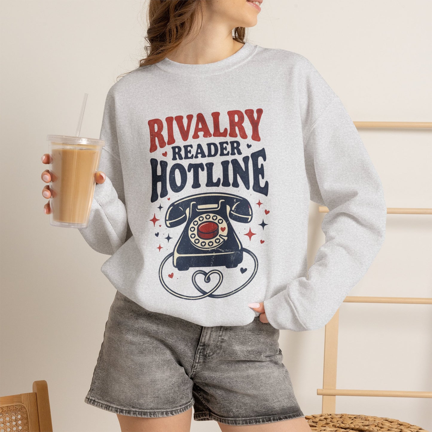Rivalry Reader Hotline Sweatshirt, Hockey Romance Booktok Crewneck, Sports Romance Reader Pullover