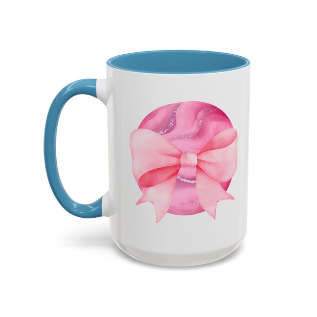 Pink Planet Wrapped In A Bow Accent Coffee Mug