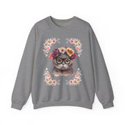 Geeky Goddess Dark Gray Cat Unisex Crewneck Sweatshirt