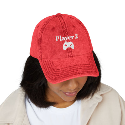 'Player 2' Vintage Embroidered Cap