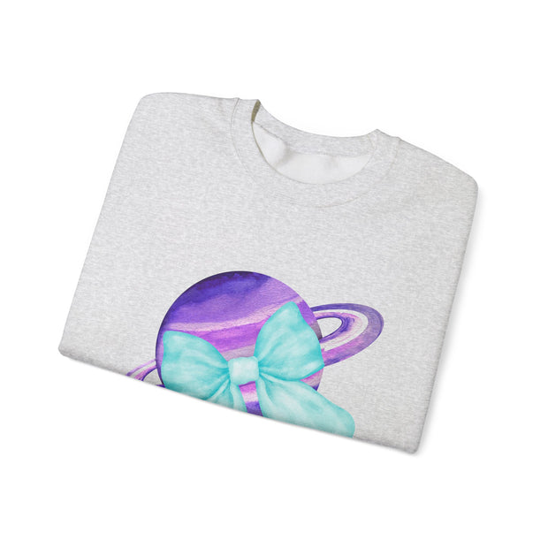 Purple Saturn Wrapped In A Bow Sweatshirt