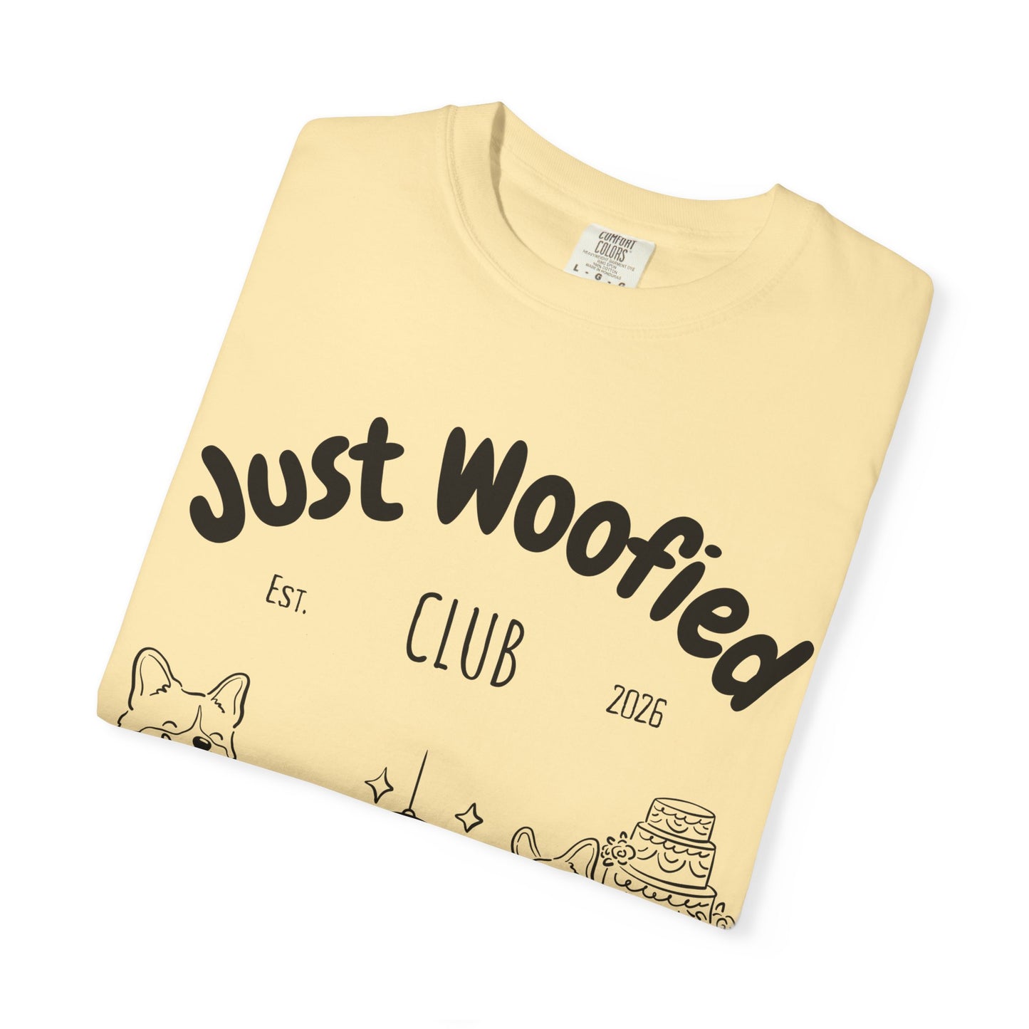 Just Married Dog Wedding Shirt Newlywed Couple Matching T-Shirt Comfort Colors Mr And Mrs Tee Just Woofied Honeymoon Gift For Bride Groom