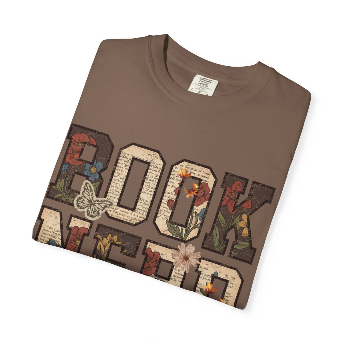 Book Nerd T-Shirt | Vintage Collage Lettering, Reading Lover Tee