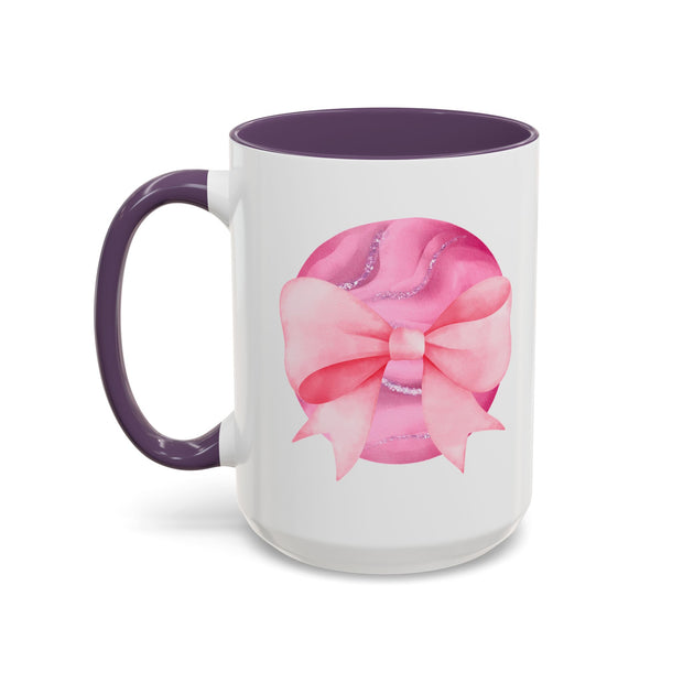 Pink Planet Wrapped In A Bow Accent Coffee Mug
