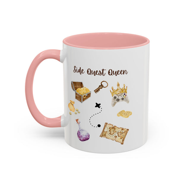 'Side Quest Queen' Accent Coffee Mug