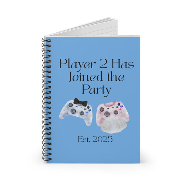 'Player 2 Has Joined The Party' 'Est. 2025' Spiral Notebook