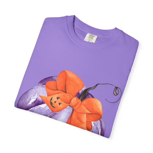 Purple Pumpkin Wrapped In A Bow Unisex T-Shirt