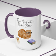 'Feline Good With A Book & Brew' Accent Coffee Mug