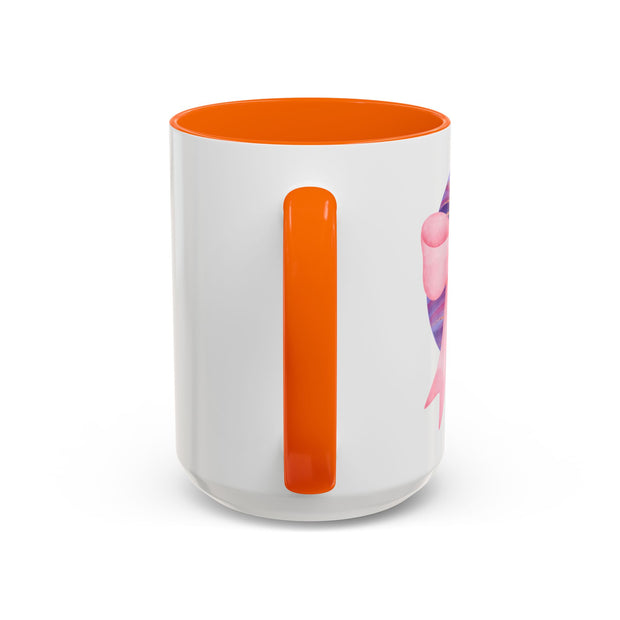 Pink/Purple Planet Wrapped In A Bow Accent Coffee Mug