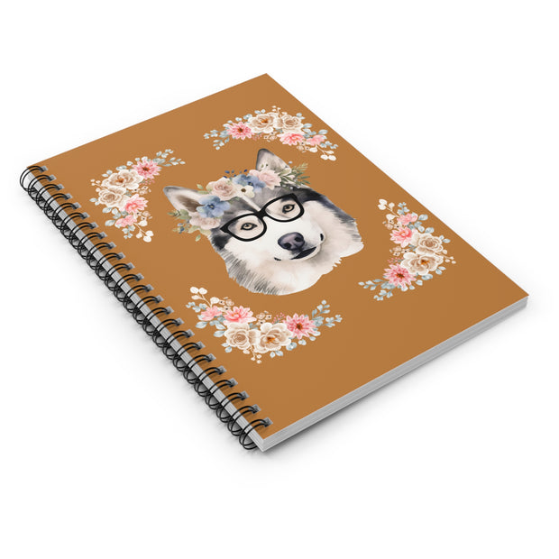 Geeky Goddess Siberian Husky Spiral Notebook