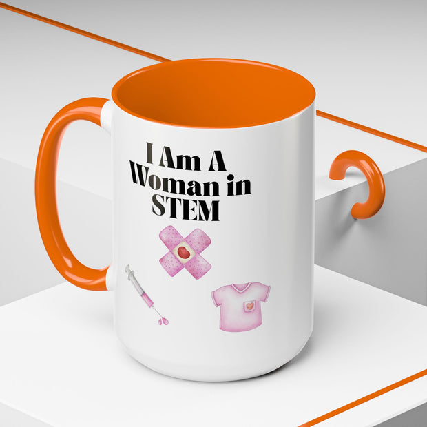 'I Am A Woman In STEM' Nurse Accent Coffee Mug