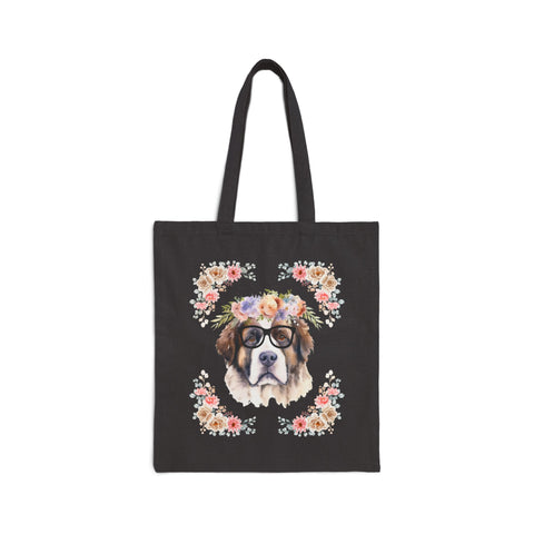 Geeky Goddess Saint Bernard Cotton Canvas Tote Bag
