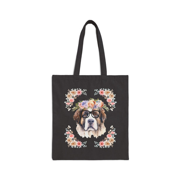 Geeky Goddess Saint Bernard Cotton Canvas Tote Bag