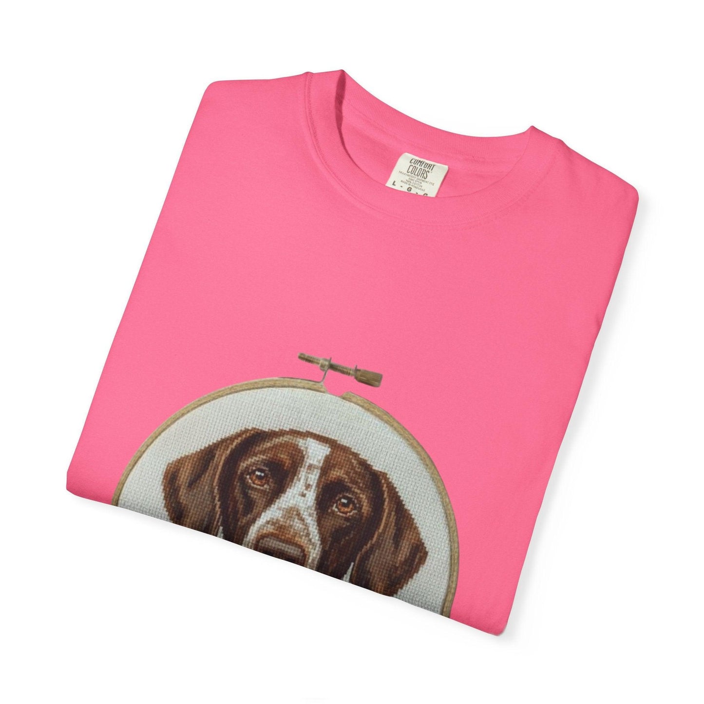 German Shorthaired Pointer Portrait T-Shirt | Embroidery Hoop Dog Art