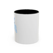 Blue Saturn Wrapped In A Blue Bow Accent Coffee Mug