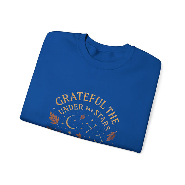 Grateful Under the Stars Sweatshirt - Cozy Unisex Crewneck, Perfect for Fall, Thanksgiving, Gift for Friends, Family