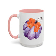 Purple Pumpkin Wrapped In A Bow Accent Coffee Mug