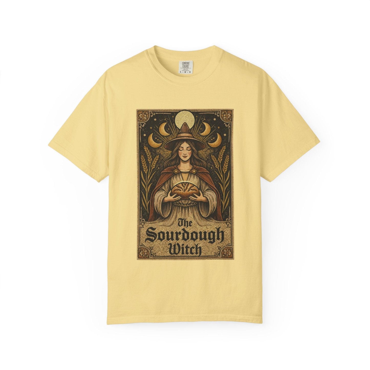 Sourdough Witch T-Shirt | Vintage Witch Art, Moon Phases, Baking Theme
