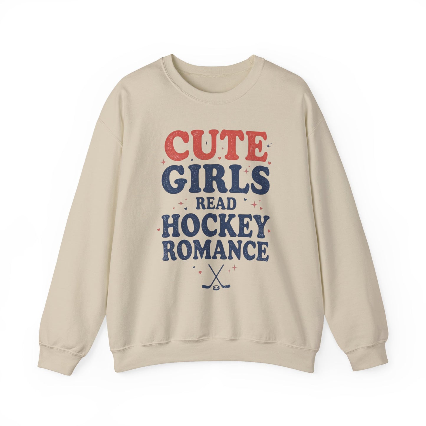 Cute Girls Read Hockey Romance Sweatshirt, Hockey Romance Booktok Crewneck, Sports Romance Reader Pullover