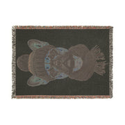 French Bulldog in Beanie Woven Blanket | Cozy Dog Throw, Winter Puppy Home Decor