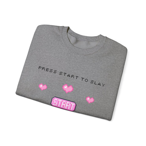 'Press Start to Slay' Unisex Crewneck Sweatshirt