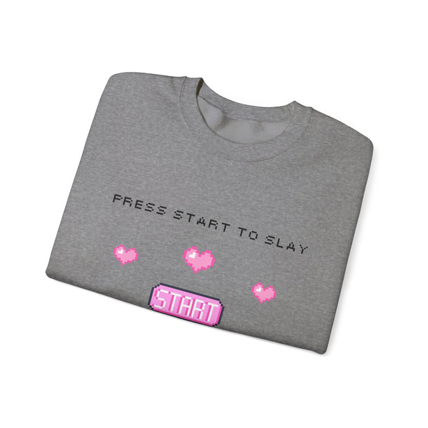 'Press Start to Slay' Unisex Crewneck Sweatshirt