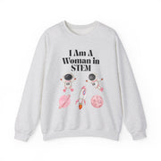 "I Am A Woman in STEM" Astronaut Unisex Crewneck Sweatshirt