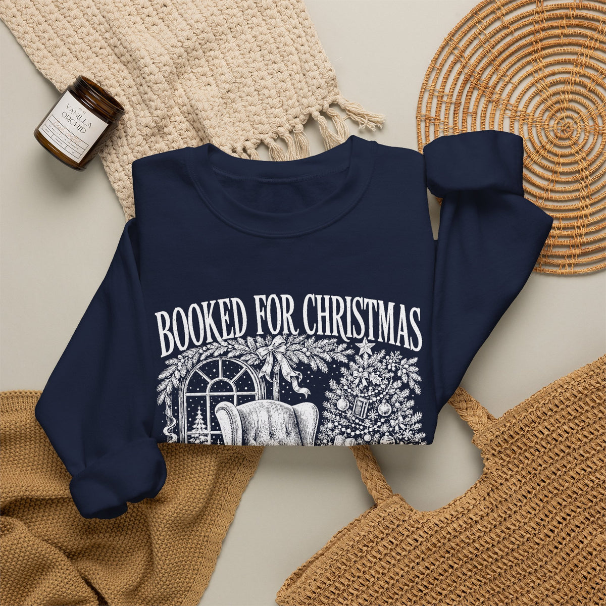 Booked for Christmas Sweatshirt, Book Lover Christmas Crewneck, Cozy Reader Sweater, Bookish Holiday Shirt, BookTok Christmas Gift