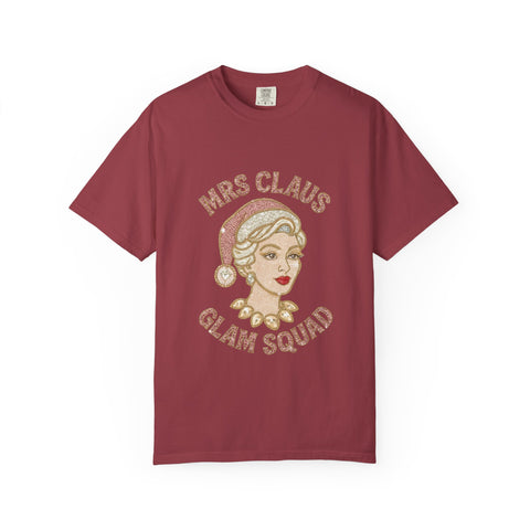 Mrs Claus Glam Squad T-Shirt | Retro Pinup Santa Lady Holiday Tee