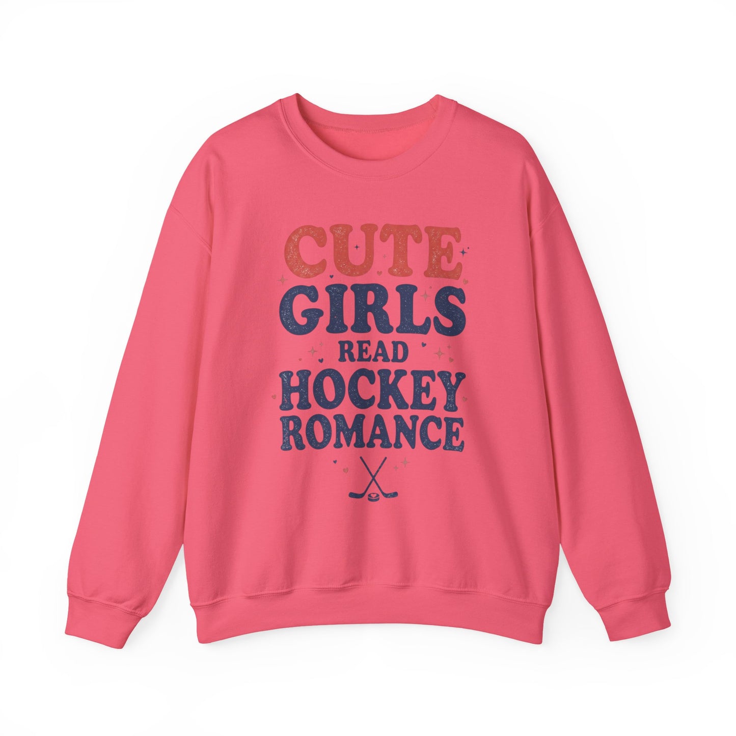 Cute Girls Read Hockey Romance Sweatshirt, Hockey Romance Booktok Crewneck, Sports Romance Reader Pullover