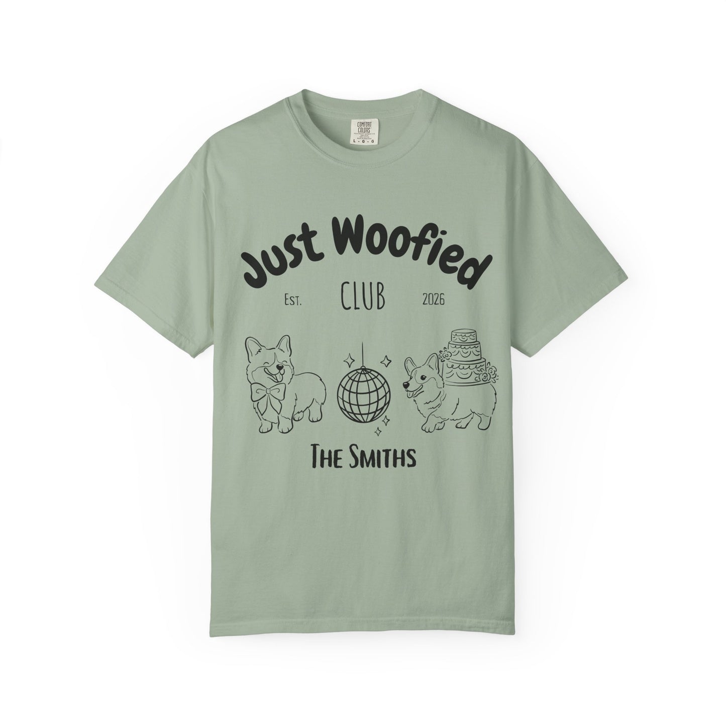 Just Married Dog Wedding Shirt Newlywed Couple Matching T-Shirt Comfort Colors Mr And Mrs Tee Just Woofied Honeymoon Gift For Bride Groom