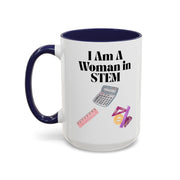 'I Am A Woman In STEM' Accent Coffee Mug