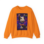 Gamer Bunny Crewneck Sweatshirt | Unisex Lightweight Sweater, Perfect for Gaming, Gifts for Gamers, Cute Animal Sweatshirt, Cozy Apparel