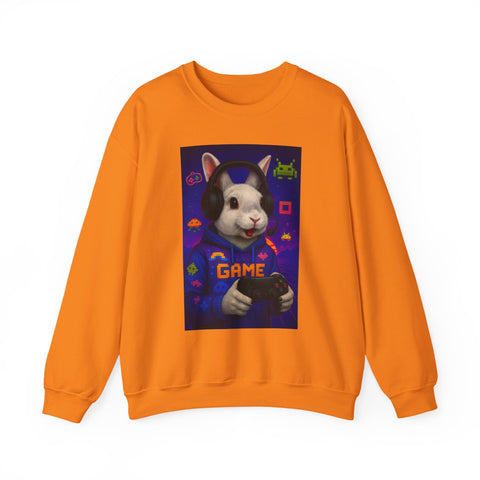 Gamer Bunny Crewneck Sweatshirt | Unisex Lightweight Sweater, Perfect for Gaming, Gifts for Gamers, Cute Animal Sweatshirt, Cozy Apparel