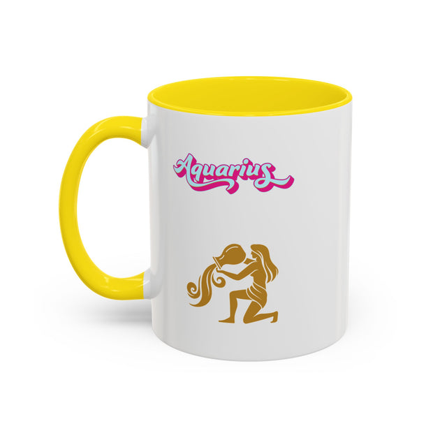 'Aquarius' Zodiac Accent Coffee Mug