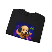 Gamer Dog Sweatshirt, Unisex Crewneck, Cute Gaming Apparel, Gift for Pet Lovers, Funny Sweatshirt, Cozy Gaming Clothing