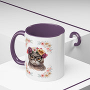 Geeky Goddess Dark Gray Cat Accent Coffee Mug
