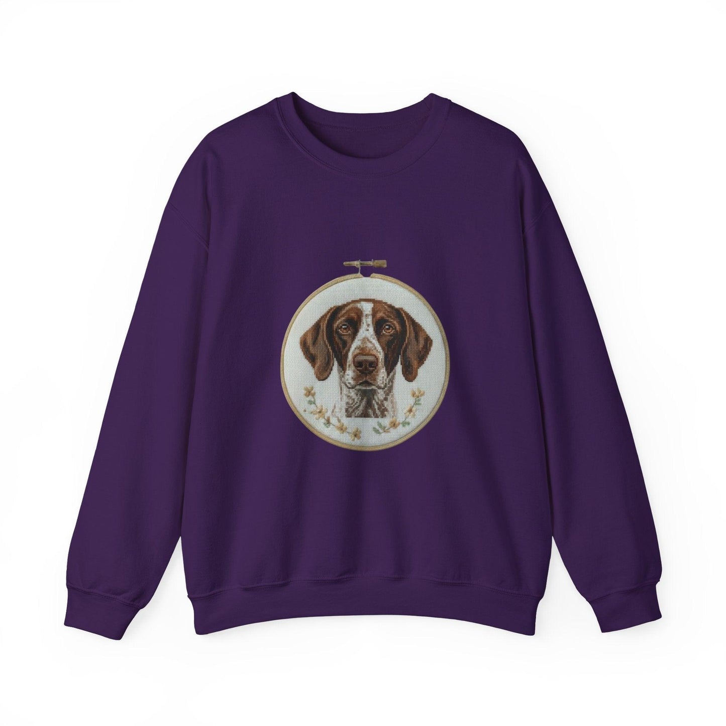 German Pointer Portrait sweatshirt | Dog Head Embroidery Hoop Design