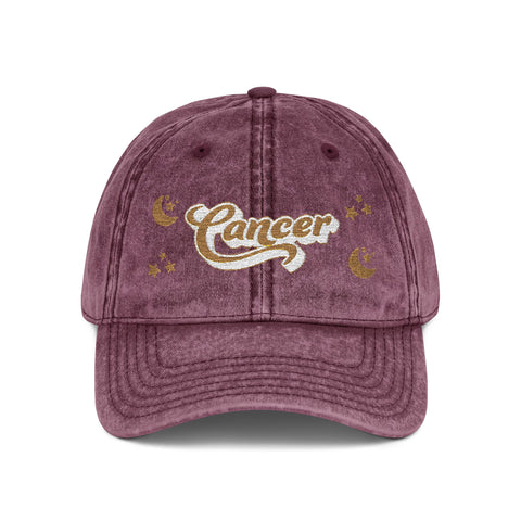 'Cancer' Vintage Embroidered Cap