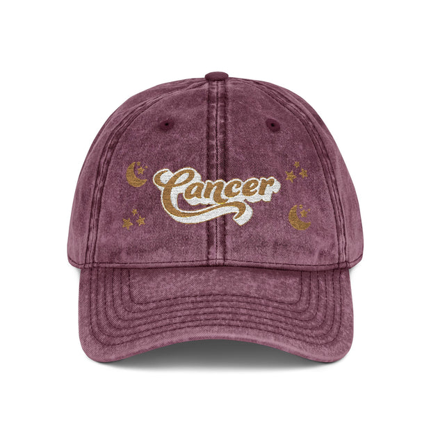 'Cancer' Vintage Embroidered Cap